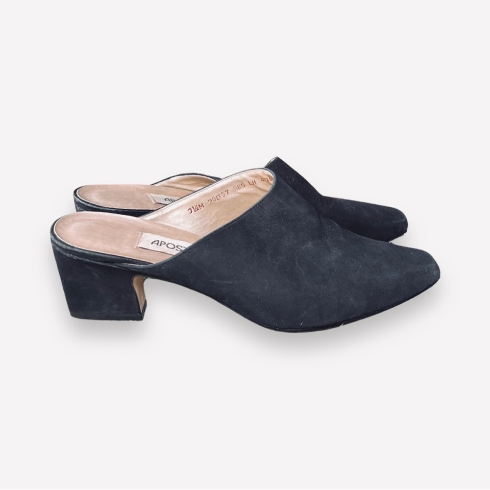 Vintage Black Mules 1980s 7.5